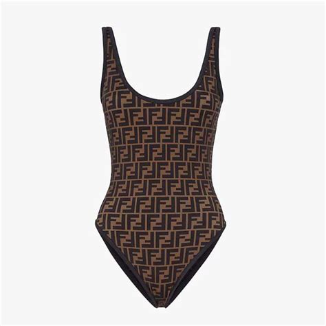 fendi bathing suit cheap|fendi brown lycra swimsuit.